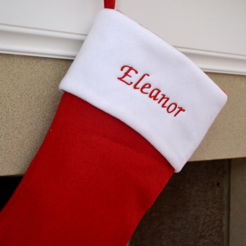 Personalised Red and White Christmas Stocking